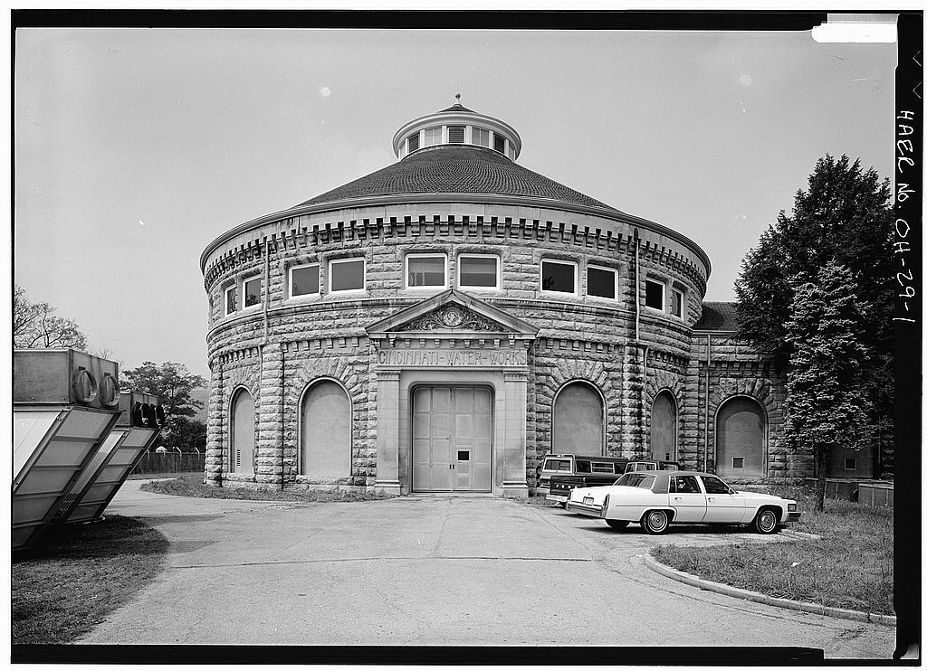 River Pumping Station, Cincinnati Water Works, 5800 Kellogg Avenue, California District, Cincinnati, Hamilton County, OH, photograph filed with the federal survey