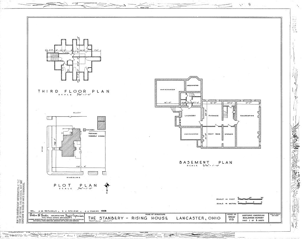 Stanbery-Rising House, High Street, at corner of Wheeling Street, Lancaster, Fairfield County, OH, measured drawing filed with the federal survey
