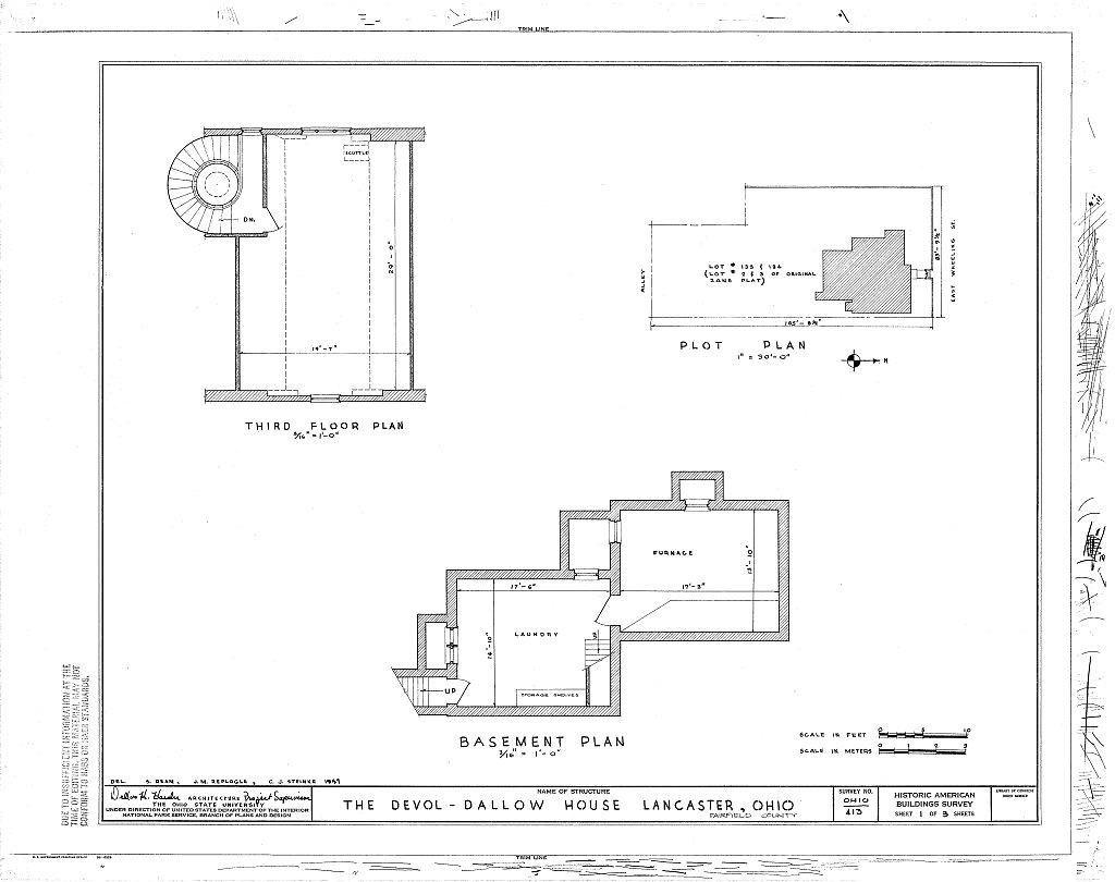 Devol-Dallow House, 118 East Wheeling Street, Lancaster, Fairfield County, OH, measured drawing filed with the federal survey