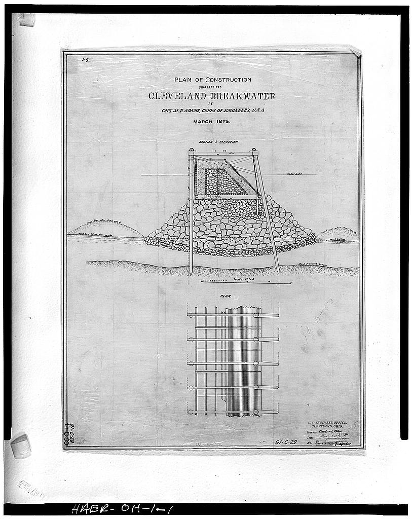 Cleveland Breakwater at Cleveland Harbor, photograph filed with the federal survey