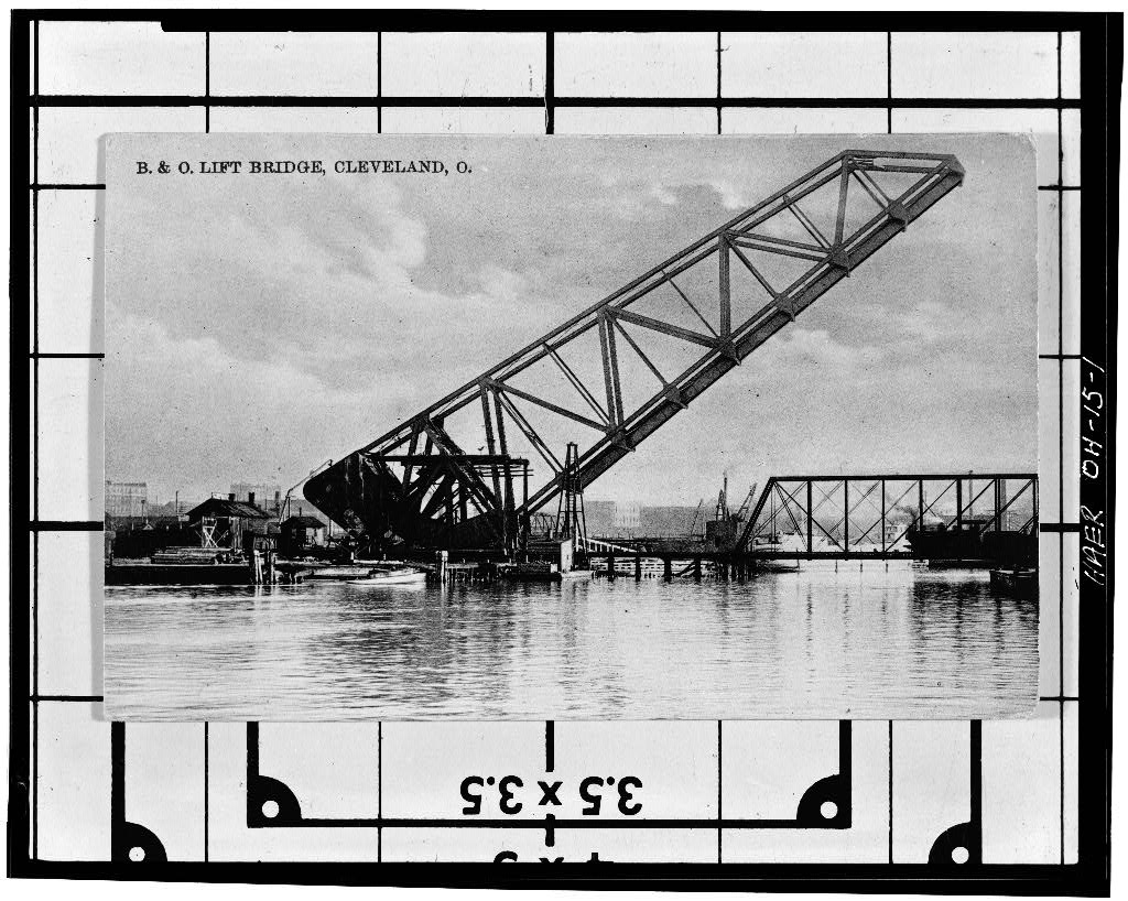 B & O Railroad Bridge Number 464, Spanning Old Ship Canal & Cuyahoga River, Cleveland, Cuyahoga County, OH, photograph filed with the federal survey
