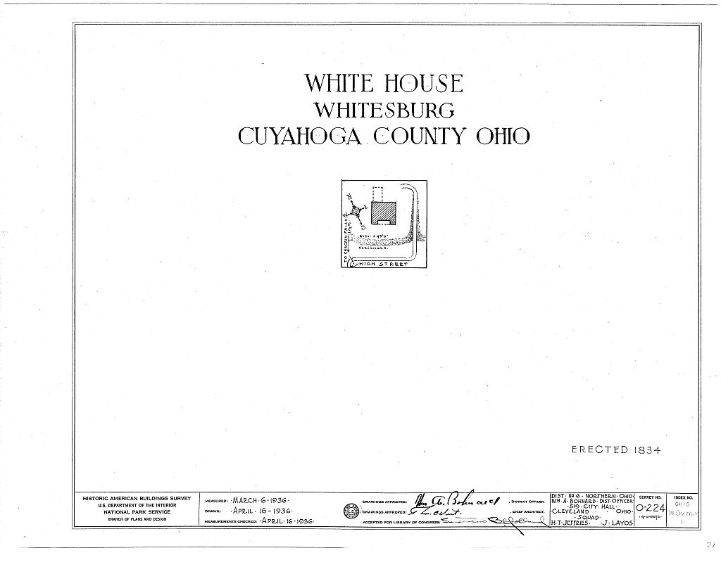 White House at Whitesburg, High Street, Chagrin Falls, Cuyahoga County, OH, measured drawing filed with the federal survey