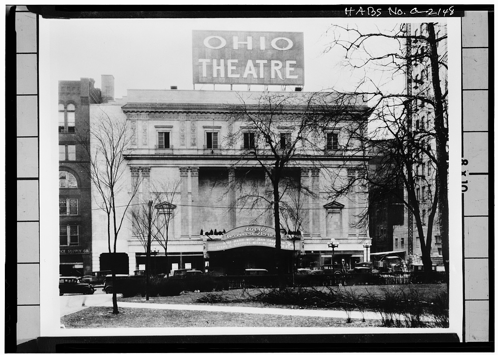 Loew's & United Artists Ohio Theatre, photograph filed with the federal survey