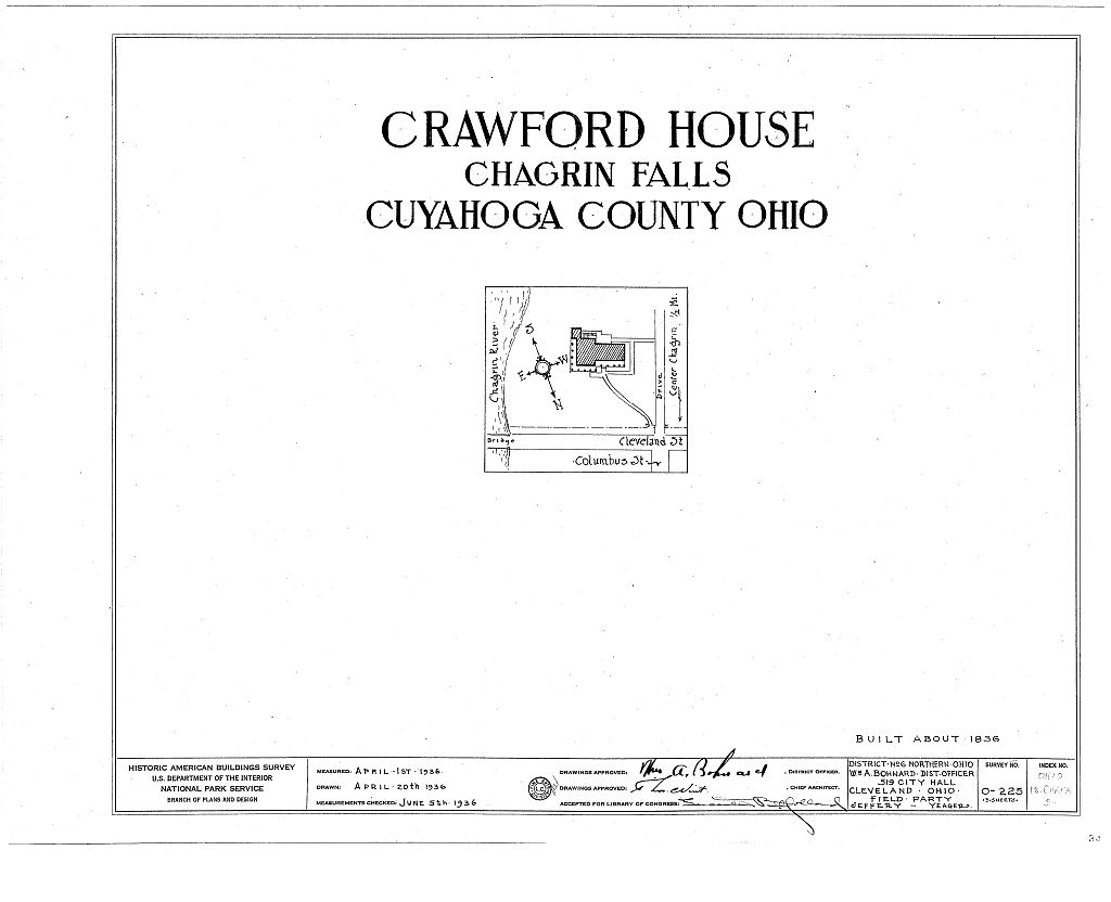 W. J. Crawford House, 170 Cleveland Street, Chagrin Falls, Cuyahoga County, OH, measured drawing filed with the federal survey
