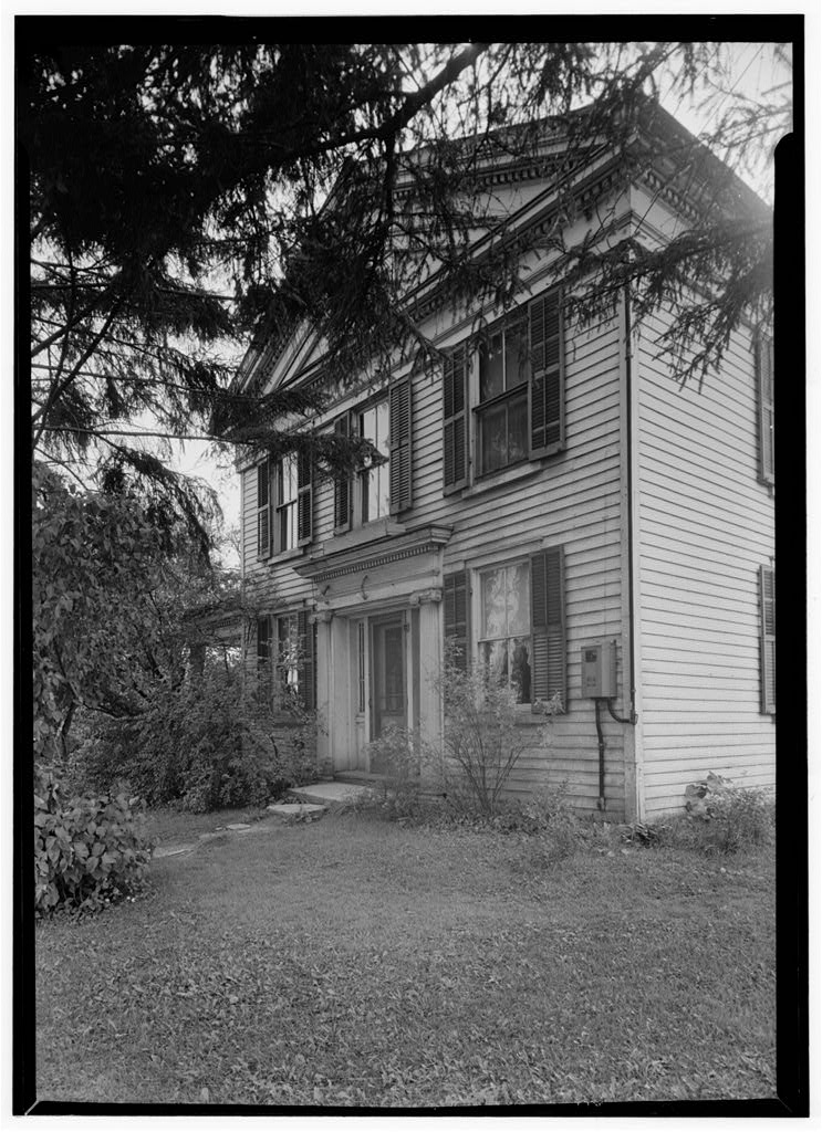 Hopkins House (Entrance), Route 21, Bath, Summit County, OH, photograph filed with the federal survey
