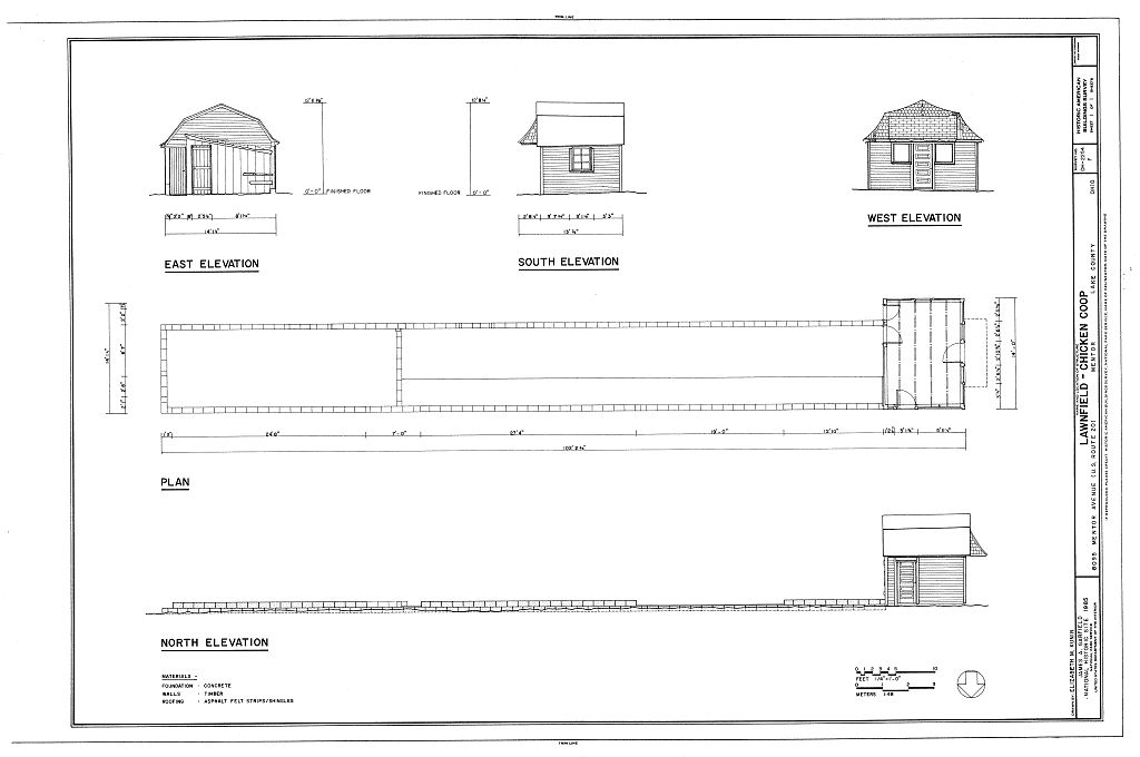Lawnfield, Chicken Coop, 8095 Mentor Avenue (U.S. Route 20), Mentor, Lake County, OH, measured drawing filed with the federal survey