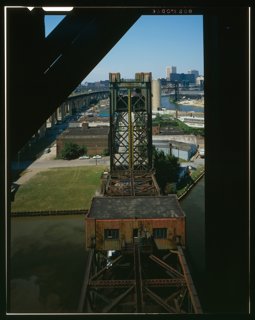 Columbus Road Lift Bridge, Spanning Cuyahoga River at Columbus Road, Cleveland, Cuyahoga County, OH, photograph filed with the federal survey