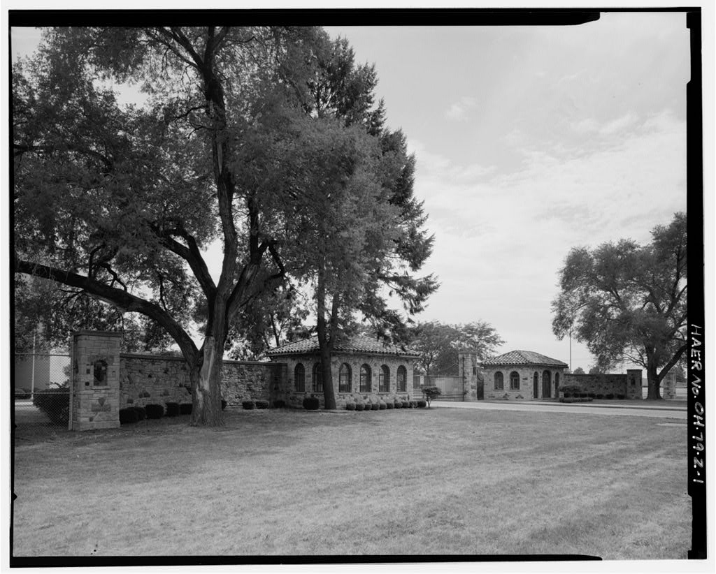 Wright-Patterson Air Force Base, Area B, Building 81/82, Main Gate, Guard House & Passenger Station, Dayton, Montgomery County, OH, photograph filed with the federal survey