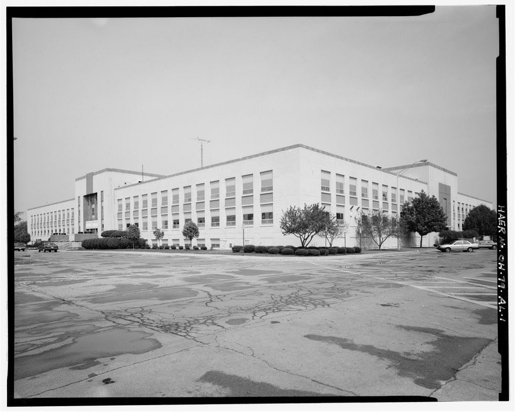 Wright-Patterson Air Force Base, Area B, Building 14, Materiel Command Administration Building No.1, Corner of Fourth & B Streets, Dayton, Montgomery County, OH, photograph filed with the federal survey
