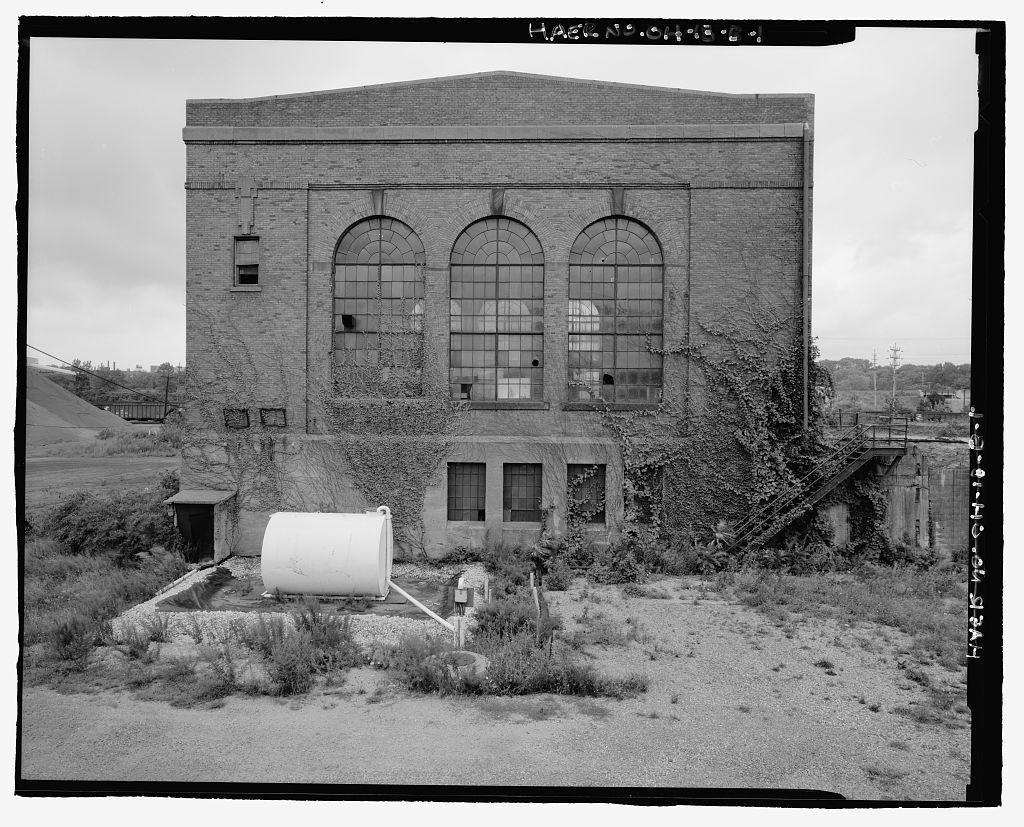 Pennsylvania Railway Ore Dock, Power House, Lake Erie at Whiskey Island, Cleveland, Cuyahoga County, OH, photograph filed with the federal survey