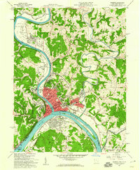 Topographic sheet covering Marietta, Ohio, 1957