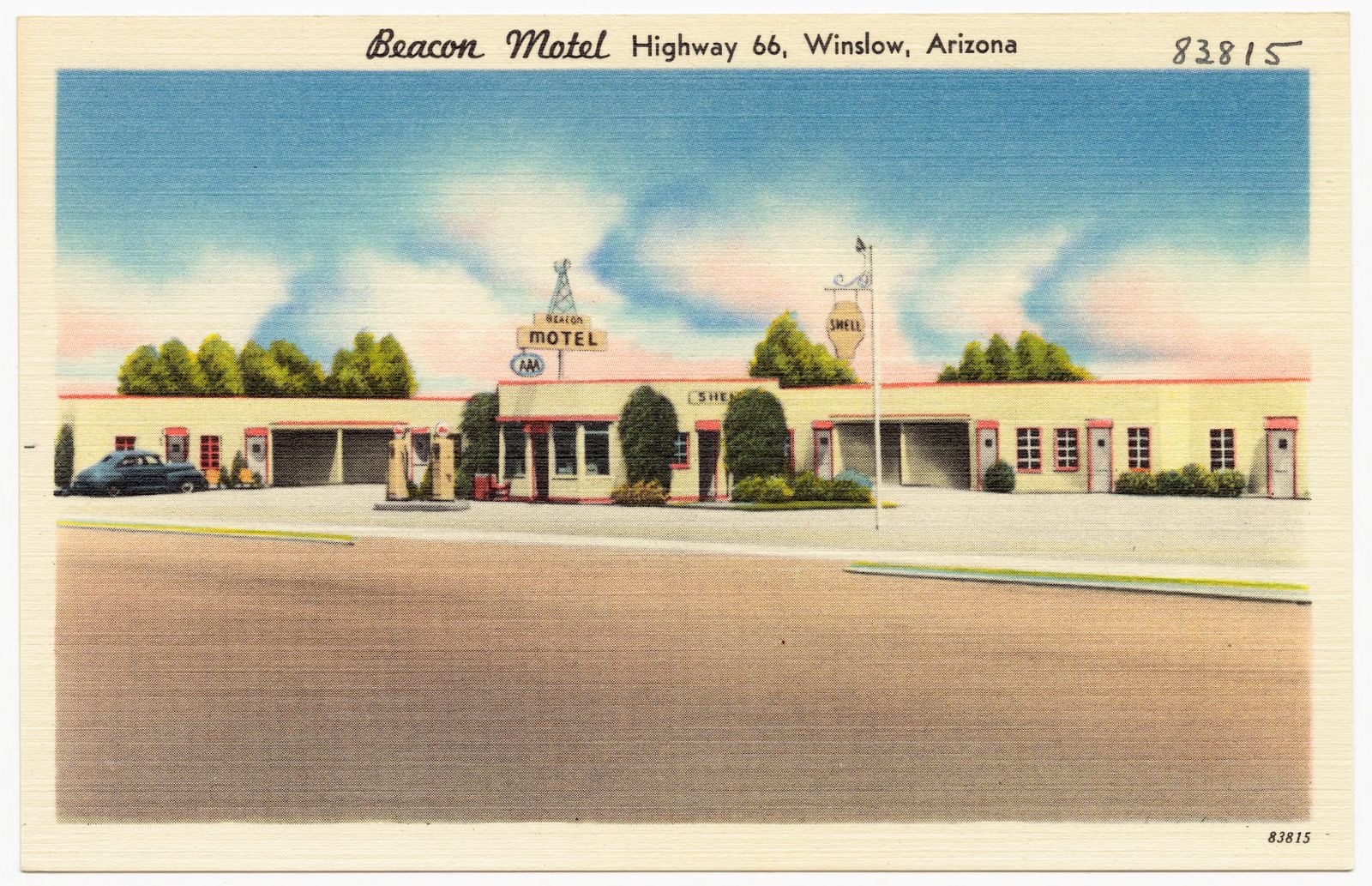 Beacon Motel, highway 66, Winslow, Arizona, Boston Public Library - undated
