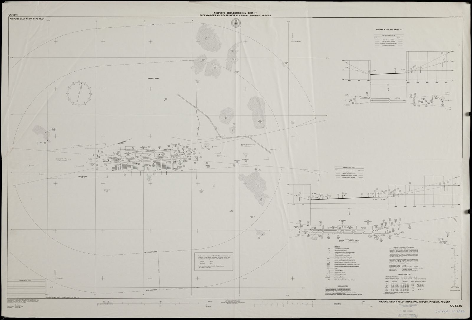 Airport obstruction chart, OC 6646, Phoenix-Deer Valley Municipal Airport, Phoenix, Arizona, Boston Public Library - undated