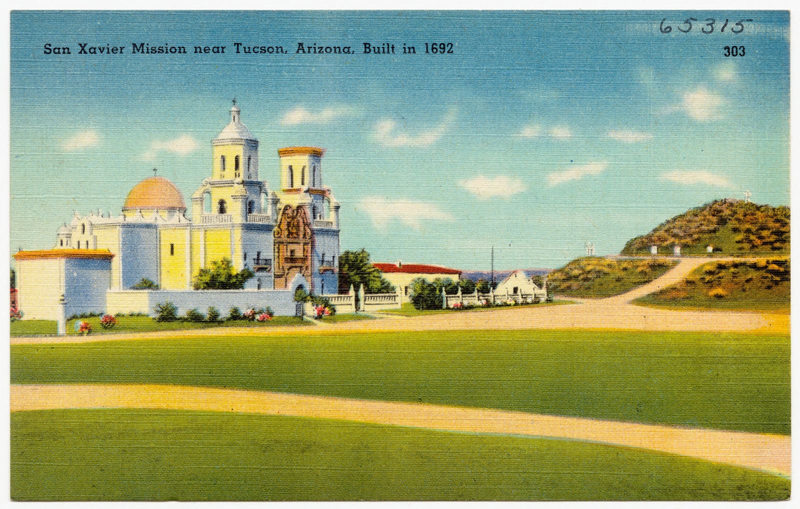 San Xavier Mission near Tucson, Arizona, built in 1692, Boston Public Library - undated