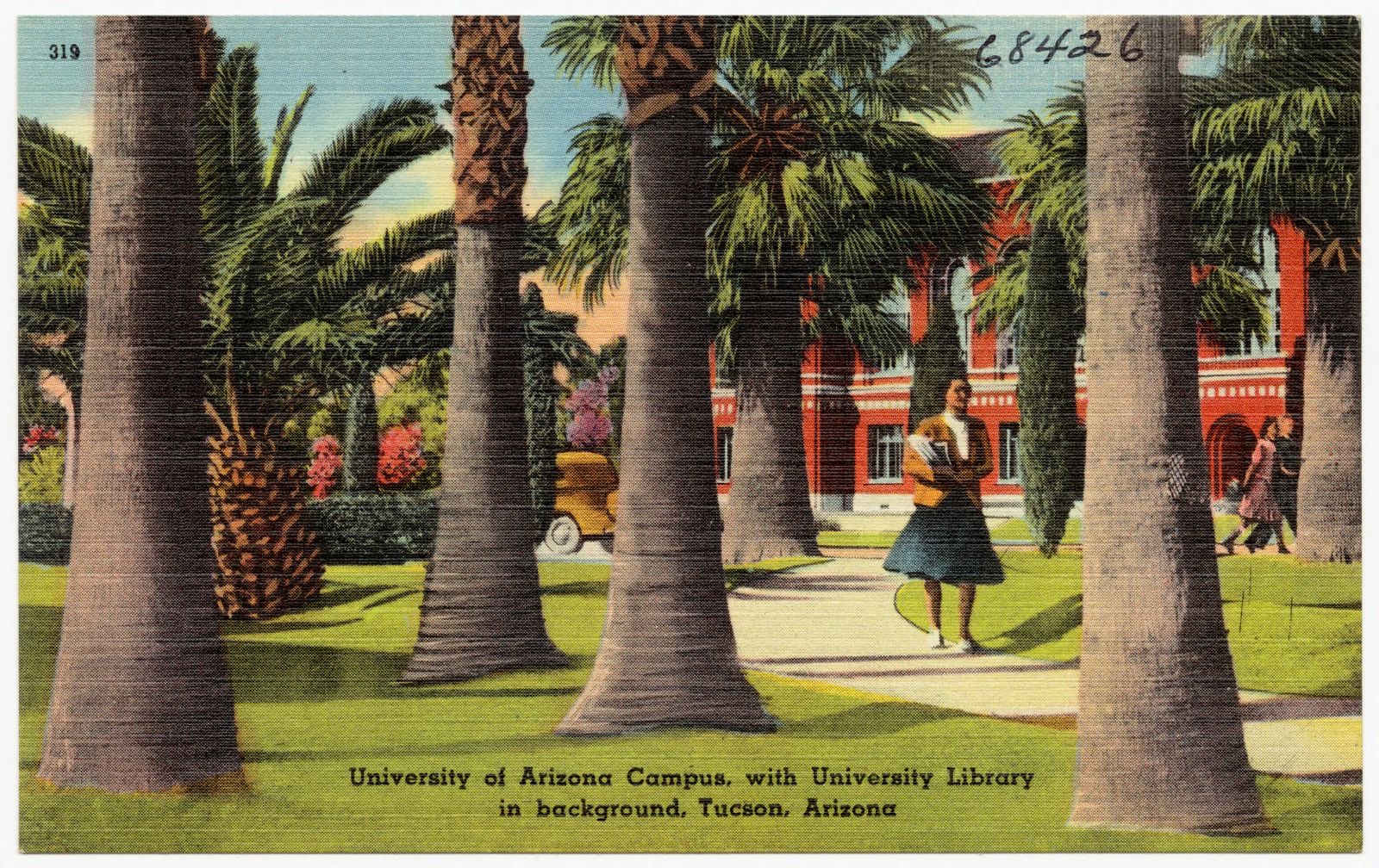 University of Arizona campus, with university library in background, Tucson, Arizona, Boston Public Library - undated