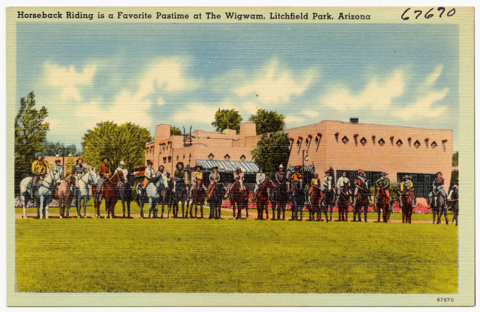 Horseback riding is a favorite pastime at The Wigwam, Litchfield Park, Arizona, Boston Public Library - undated