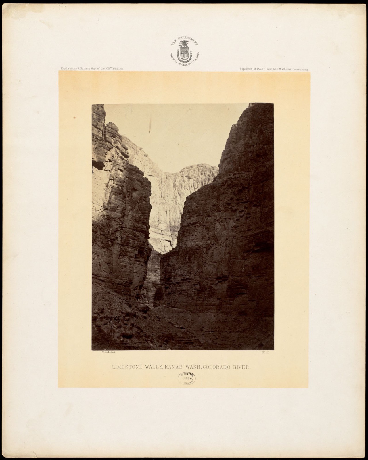Limestone walls, Kanab Wash, Colorado River, Boston Public Library - undated
