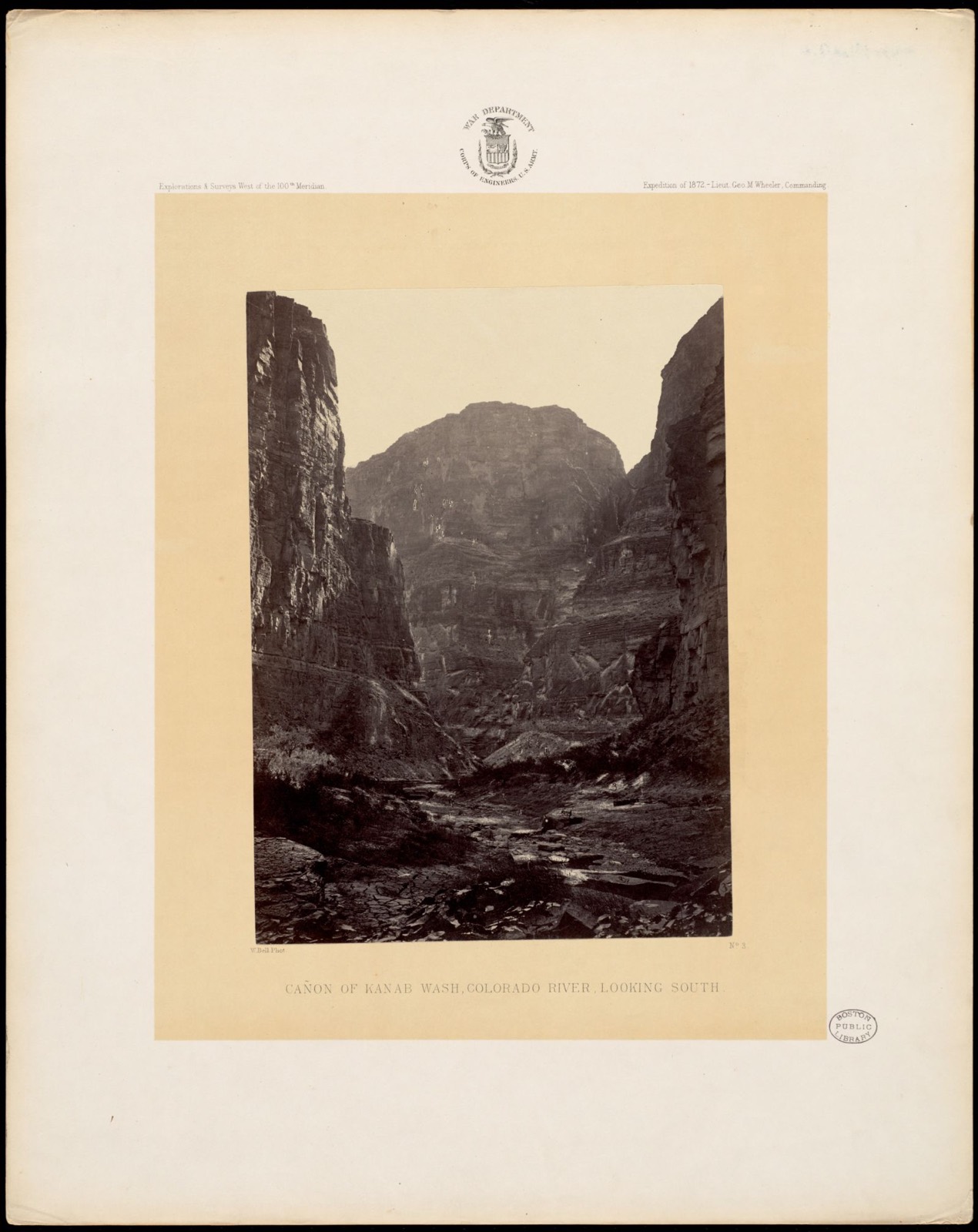 Cañon of Kanab Wash, Colorado River, looking south, Boston Public Library - undated