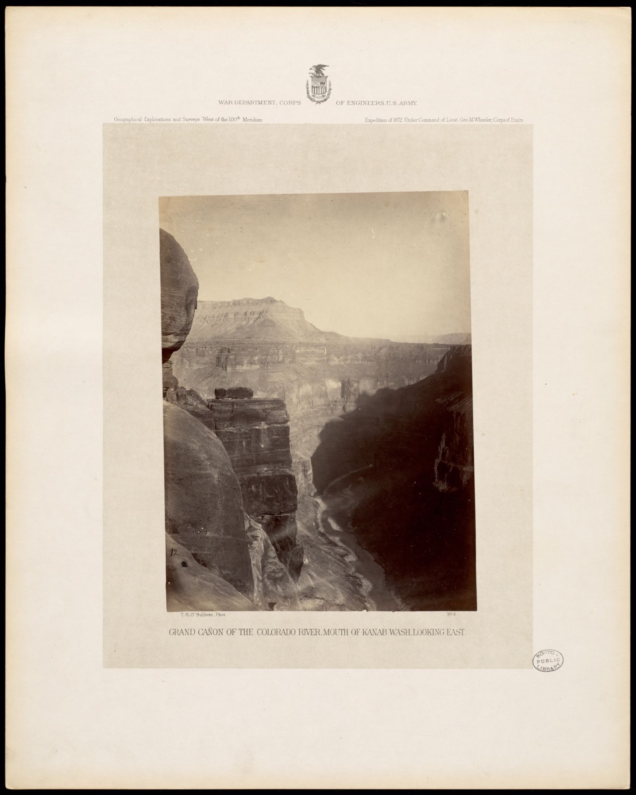 Grand Cañon of the Colorado River, mouth of Kanab Wash, looking east, Boston Public Library - undated