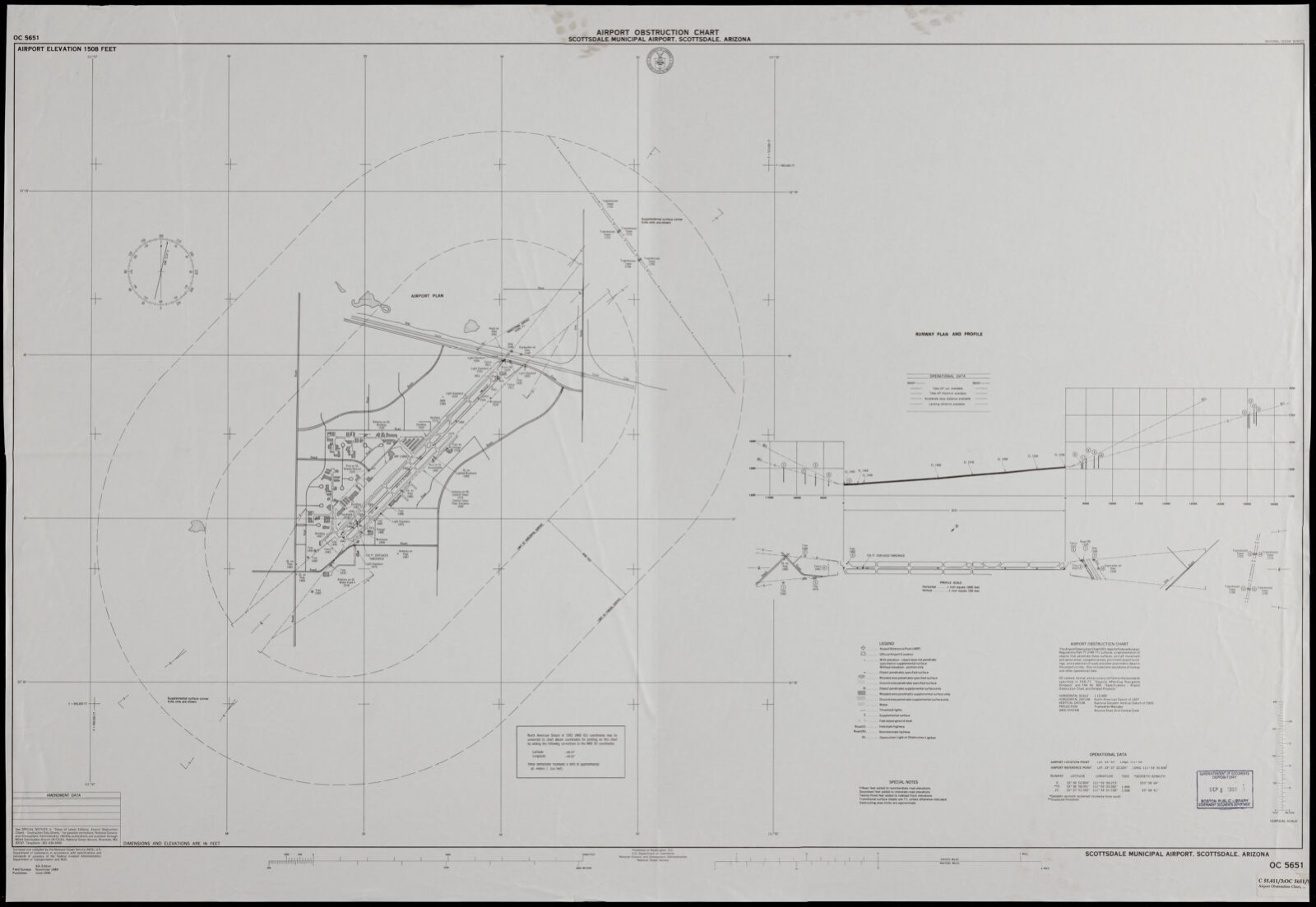 Airport obstruction chart, OC 5651, Scottsdale Municipal Airport, Scottsdale, Arizona, Boston Public Library - undated
