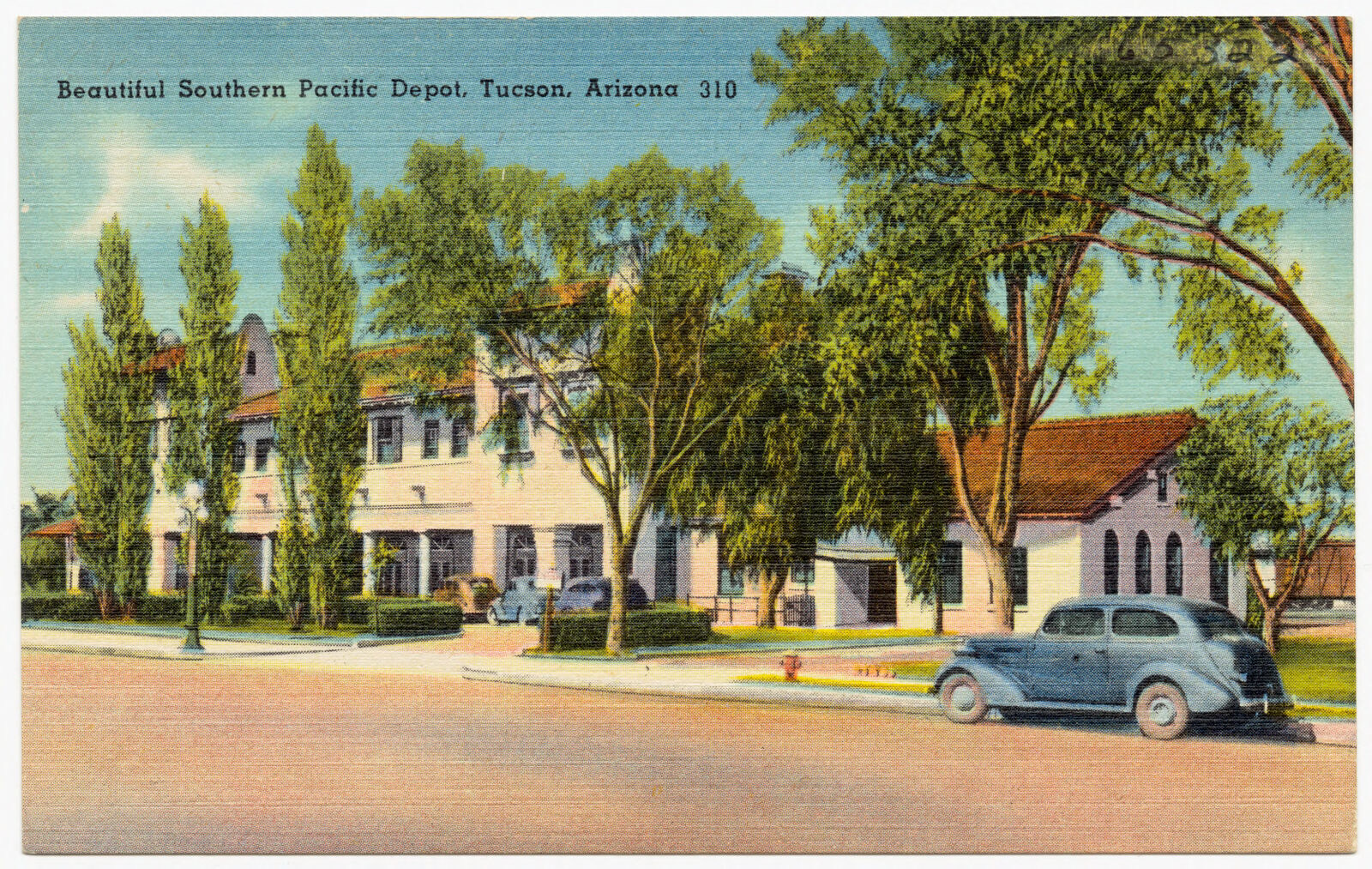 Beautiful Southern Pacific Depot, Tucson, Arizona, Boston Public Library - undated