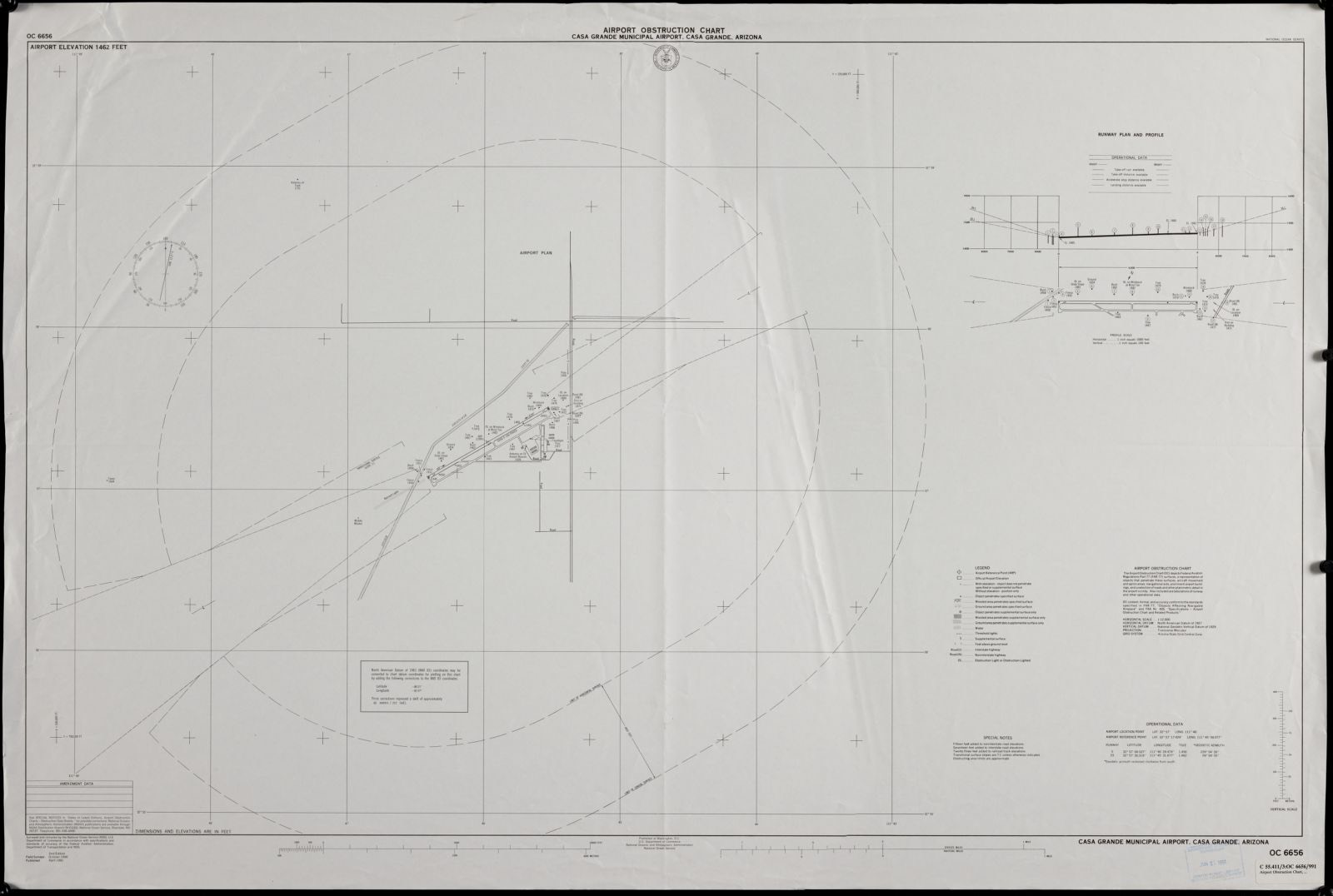Airport obstruction chart, OC 6656, Casa Grande Municipal Airport, Casa Grande, Arizona, Boston Public Library - undated