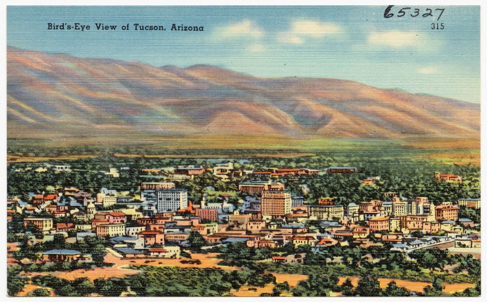 Bird's-eye view of Tucson, Arizona, Boston Public Library - undated