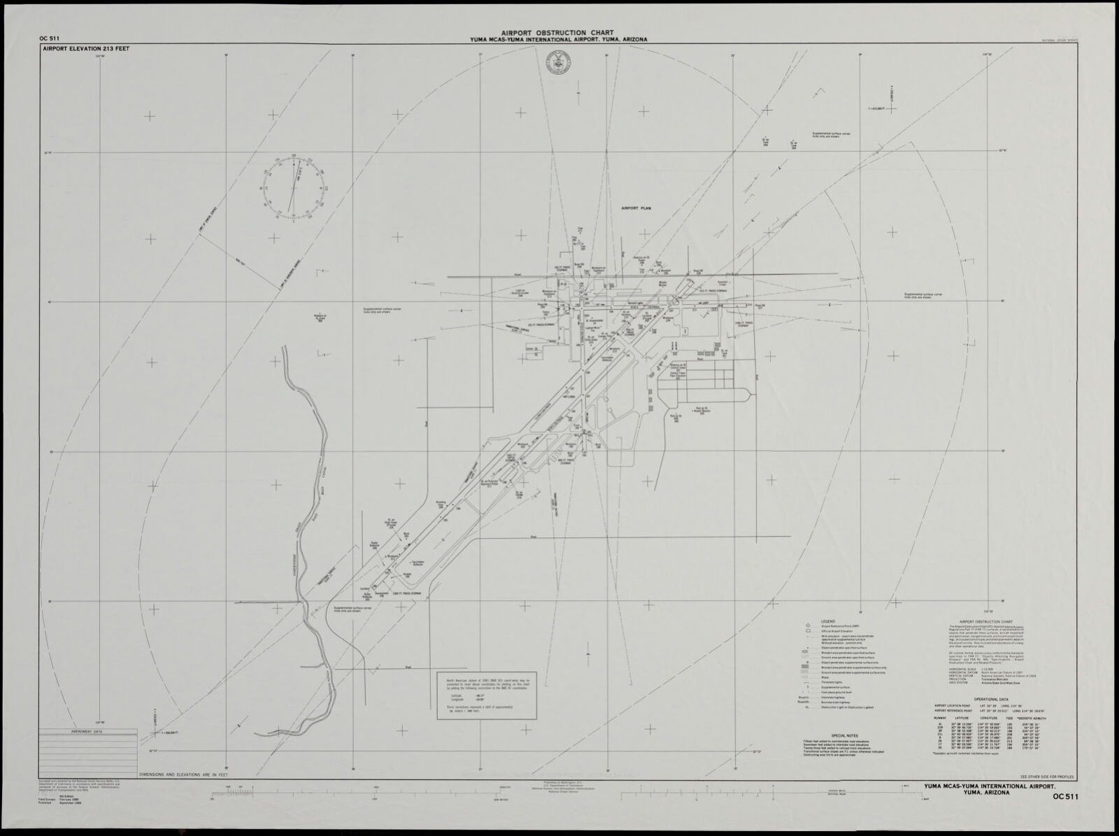 Airport obstruction chart, OC 511, Yuma MCAS-Yuma International Airport, Yuma, Arizona, Boston Public Library - undated