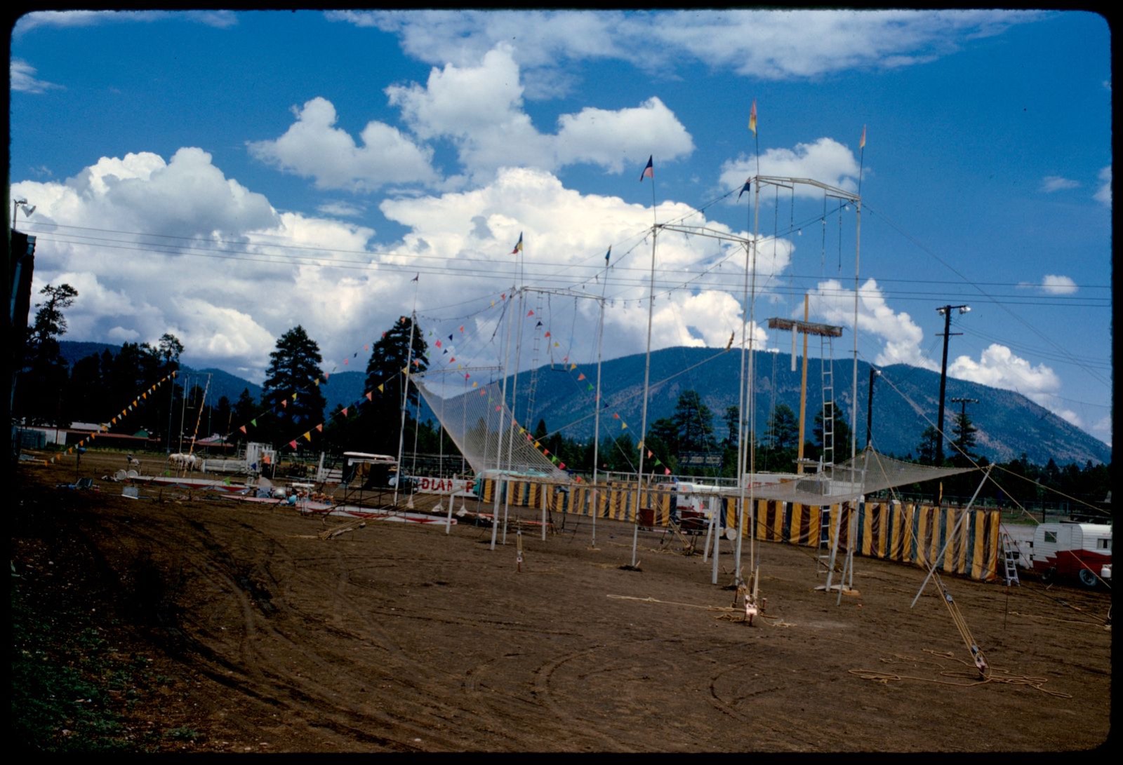 Trapeze course at fairground, Flagstaff, Arizona, Boston Public Library - undated