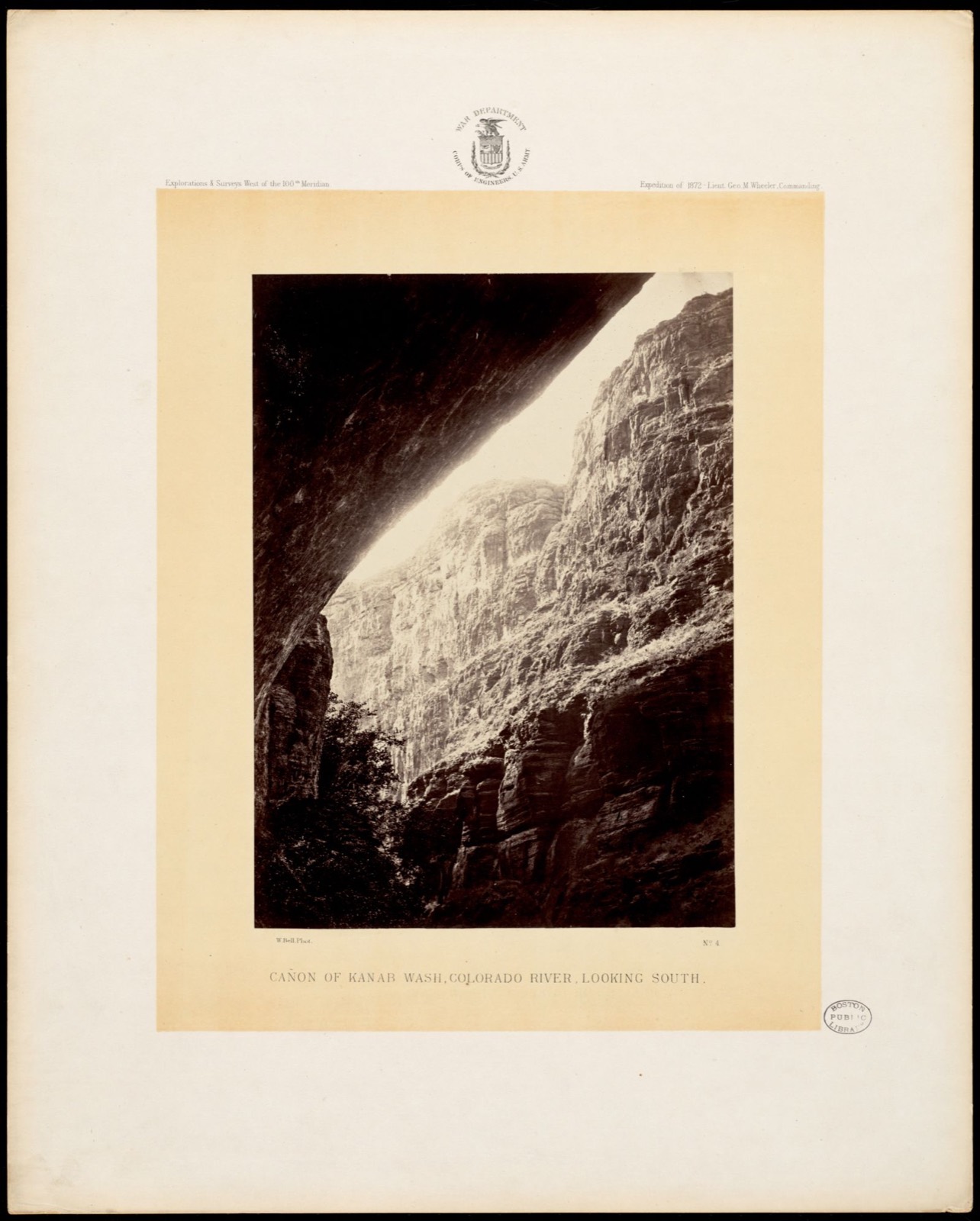 Cañon of the Kanab Wash, Colorado River, looking south, Boston Public Library - undated