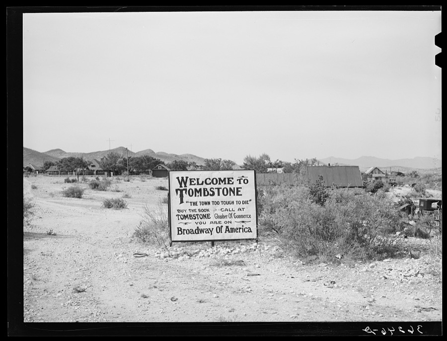 Sign at outskirts of Tombstone, Arizona