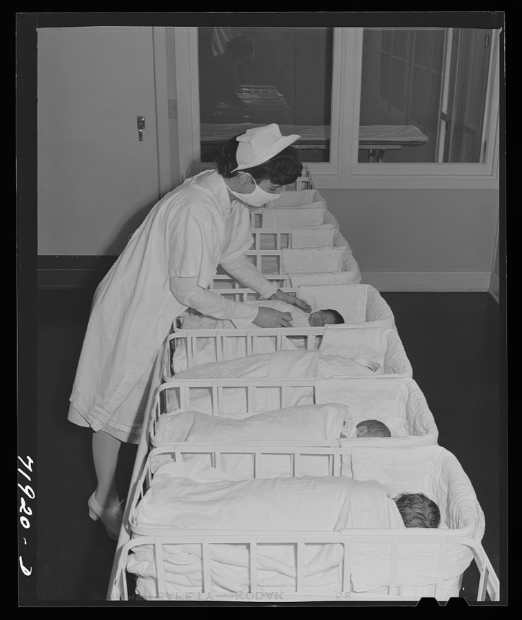 In the nursery at the Cairns General Hospital at the FSA (Farm Security Administration) farm workers' community. Eleven Mile Corner, Arizona