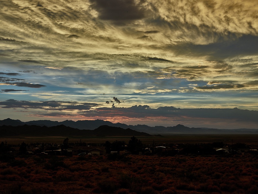 Sunset over the high desert in Mohave County, Arizona