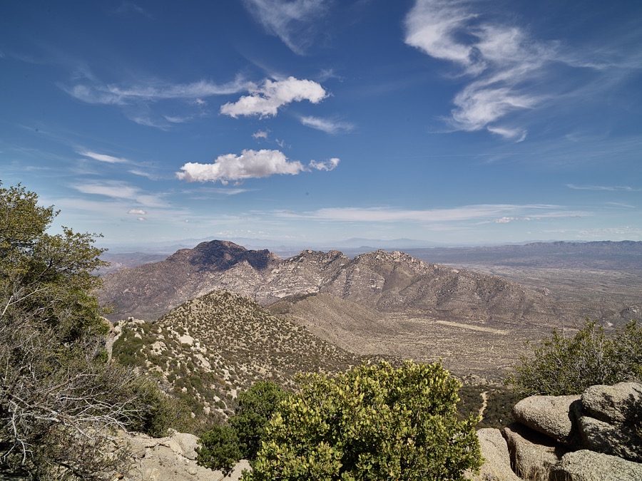 View from Kitt Peak of the Quinlan Mountains above the Arizona-Sonoran Desert on the Tohono O'odham (Indian) Nation, 55 miles west of Tucson in Pima County, Arizona