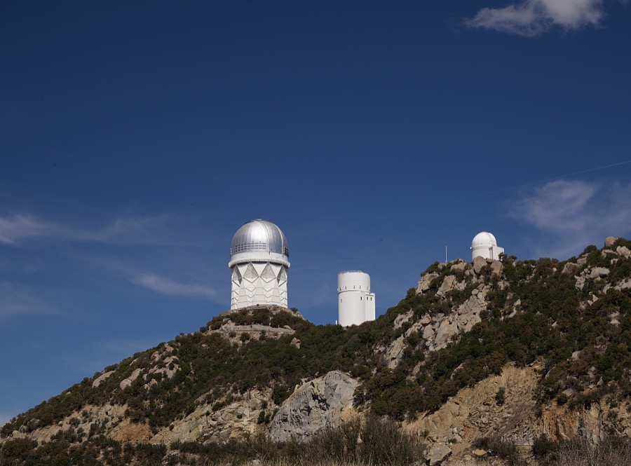 Some of the array of astronomical observatories on Kitt Peak of the Quinlan Mountains above the Arizona-Sonoran Desert on the Tohono O'odham (Indian) Nation, 55 miles west of Tucson in Pima County, Arizona