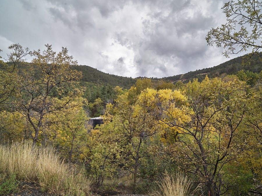 Roadside view along a winding, often steep mountain road in Yavapai County between Prescott , Arizona's old capital city when it was a territory, and the once-booming mining town of Jerome