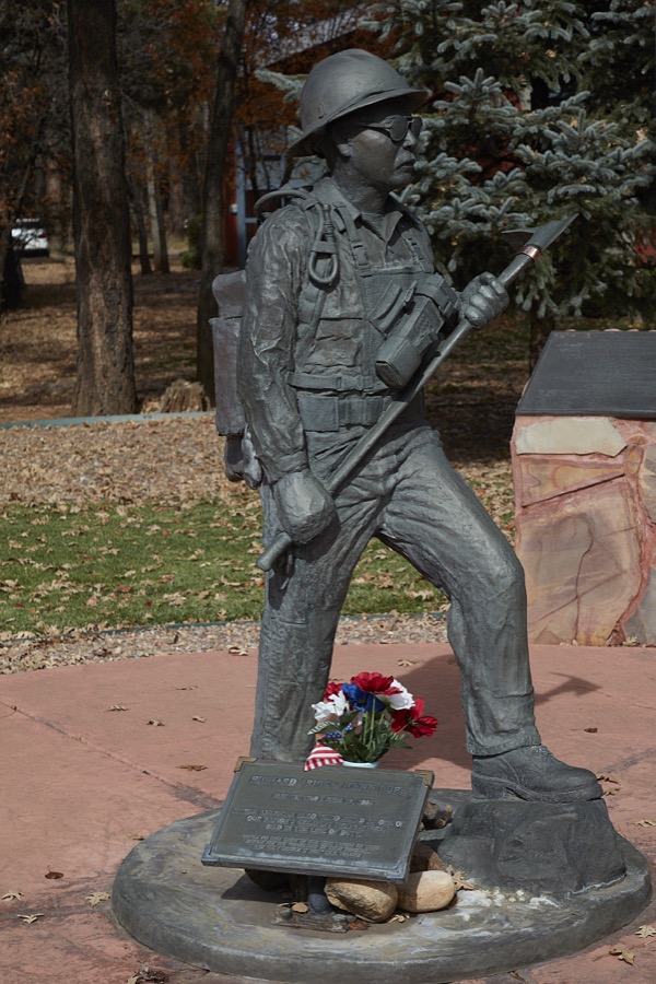 Memorial to a local hero, firefighter Richard "Rick" Glenn Lupe, who died battling a massive forest fire in 2003 near Pineto-"Lakeside, a popular, woodsy Navajo County summer resort and second-home area for residents of larger Arizona desert cities such as Phoenix