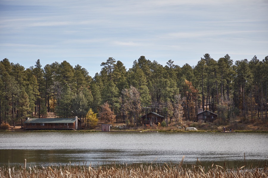 Rustic resort cabins along the Lake of the Woods in Pinetop-Lakeside, a popular, woodsy Navajo County summer resort and second-home area for residents of larger Arizona desert cities such as Phoenix