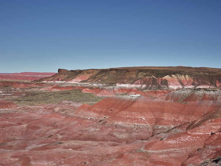 The colorful badlands that give the Painted Desert, near Holbrook in Arizona's remote Navajo County, its name