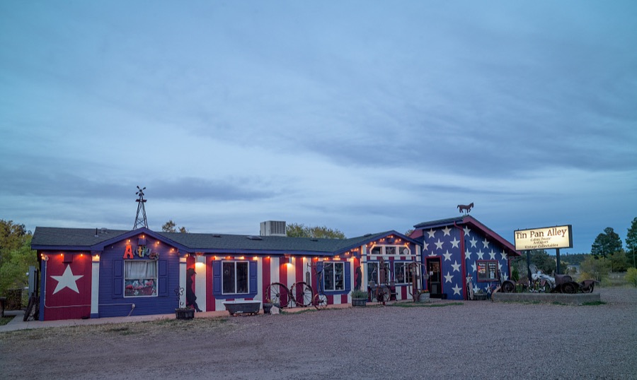 The colorful Tin Pan Alley antiques store in tiny Heber-Overgaard in Navajo County, Arizona