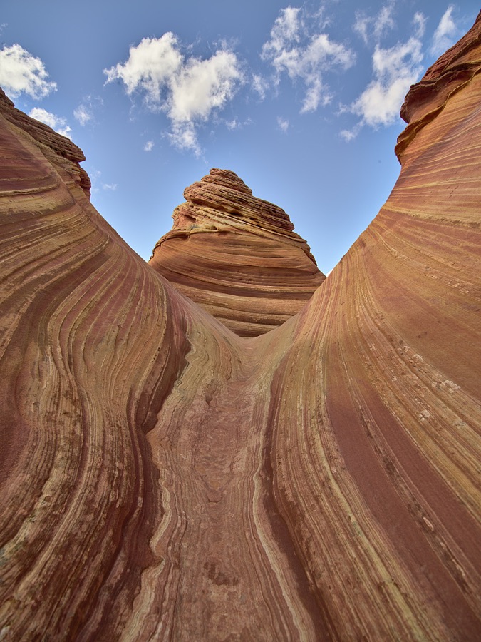 The Wave is a sandstone rock formation located in Arizona, near its northern border with Utah