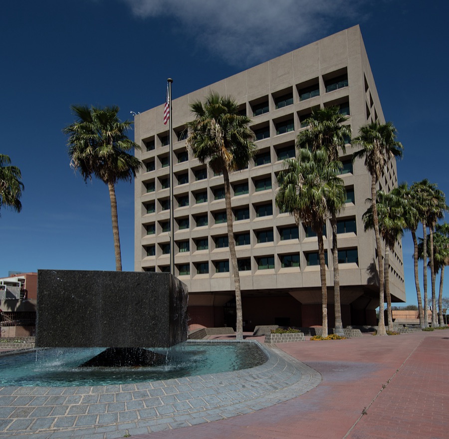 Tucson's Federal Building (AZ0058ZZ) was designed in 1971 by Cain, Nelson, Wares and Cook (CNWC) Architects of Tucson, AZ and completed in 1974