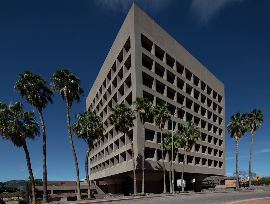Tucson's Federal Building (AZ0058ZZ) was designed in 1971 by Cain, Nelson, Wares and Cook (CNWC) Architects of Tucson, AZ and completed in 1974