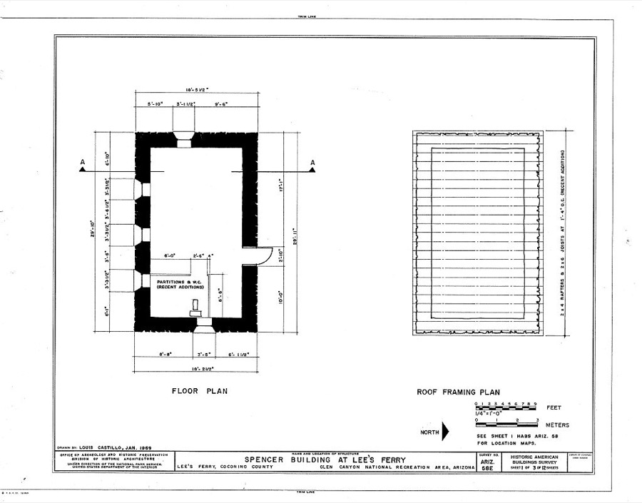 Lee's Ferry, Old Spencer Cabin, U.S. Route Alternate 89, Page, Coconino County, AZ