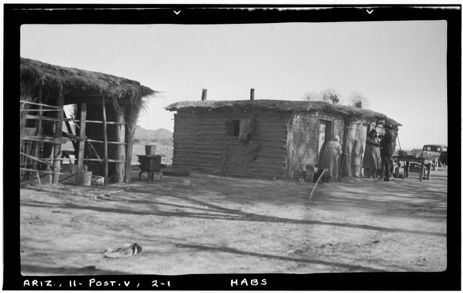 Indian Double House, Gila River Vicinity, Poston, La Paz County, AZ