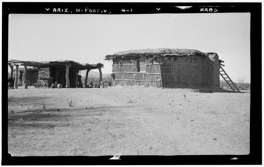 Indian Wattle-and-Daub Farmhouse, Gila River Vicinity, Poston, La Paz County, AZ