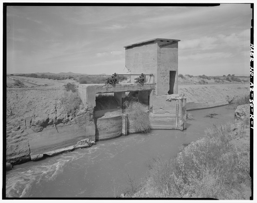 San Carlos Irrigation Project, San Tan Indian Canal, North of Gila River, Coolidge, Pinal County, AZ