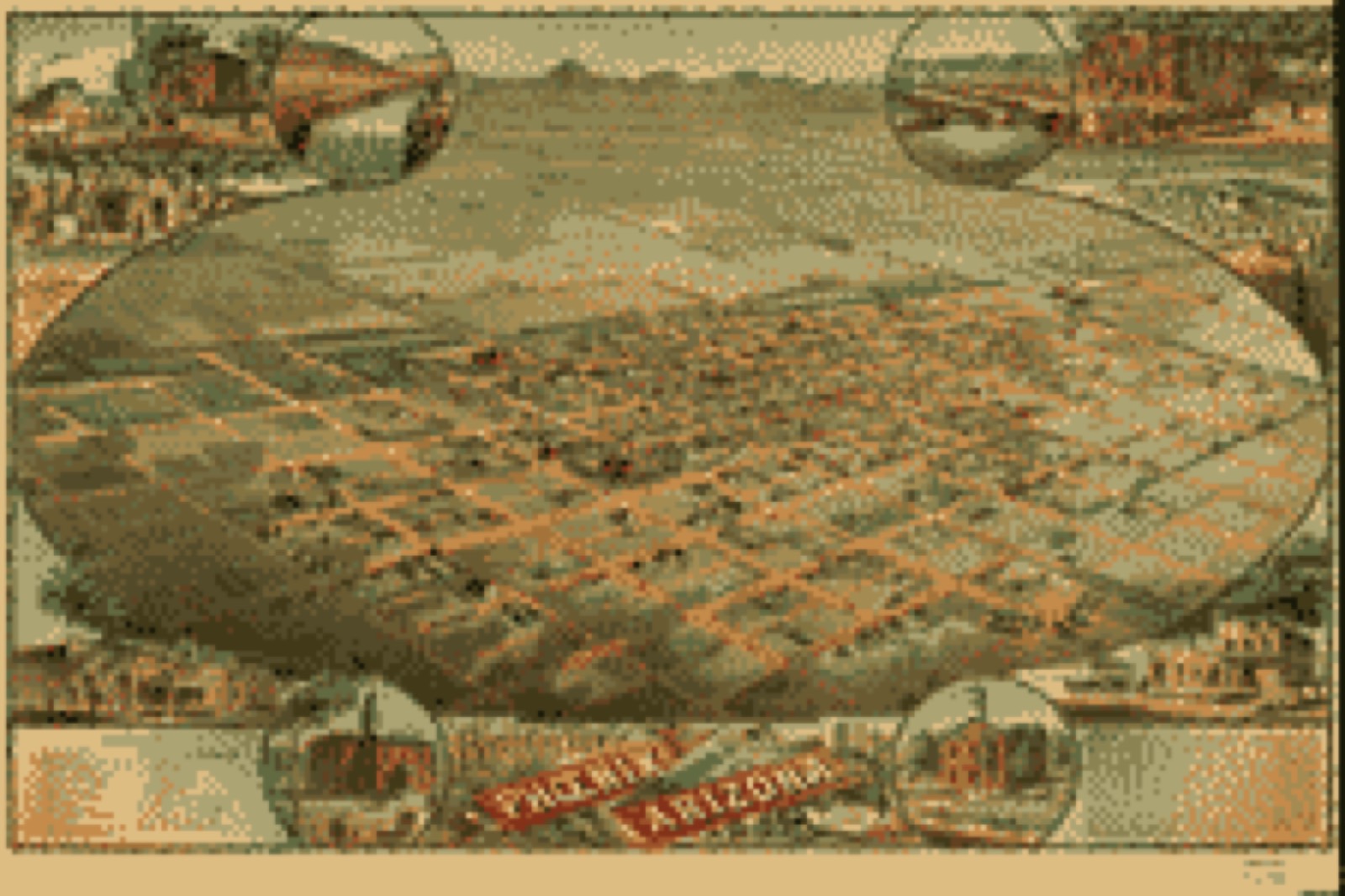 Bird's-eye view, 1885 - Bird's eye view of Phoenix, Maricopa Co., Arizona
