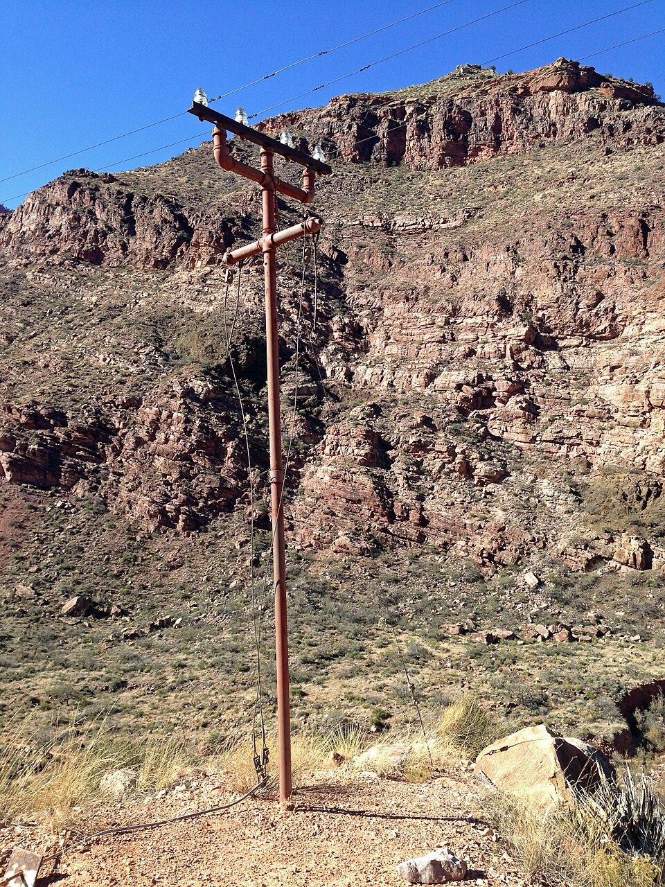 Photograph of Trans-Canyon Telephone Line