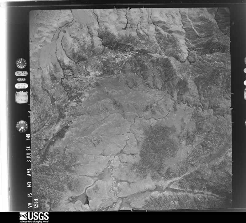 U.S. Geological Survey aerial photograph, 1954-07-03, scale 1:63000